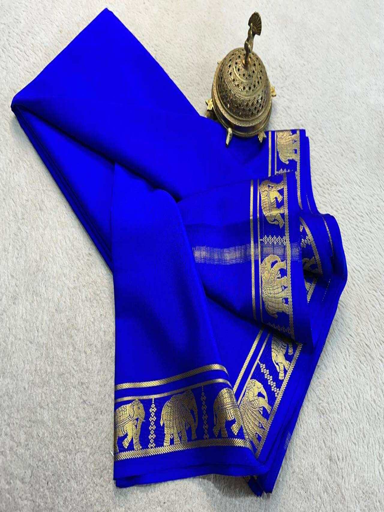 Elegant Semi Mysore Silk Sarees Traditional Beauty with Rich Zari Border