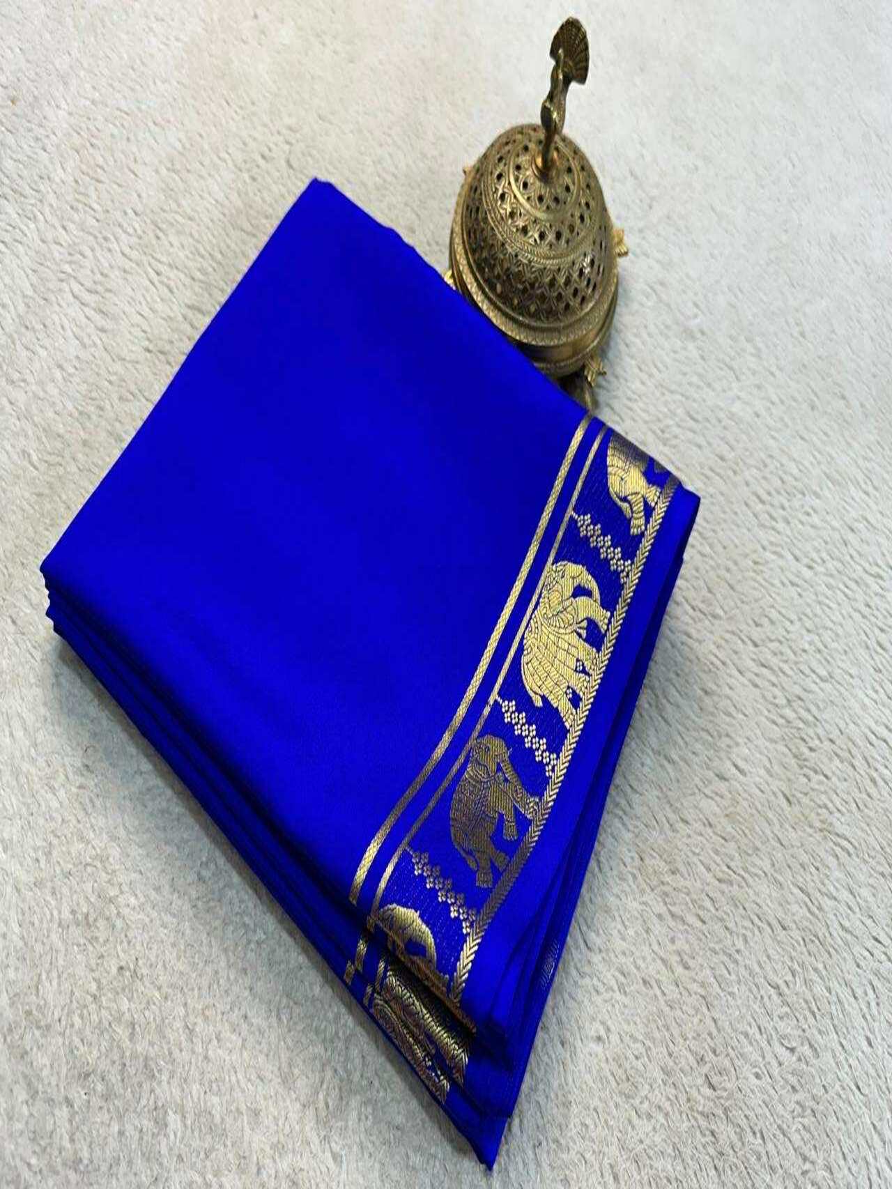 Elegant Semi Mysore Silk Sarees Traditional Beauty with Rich Zari Border
