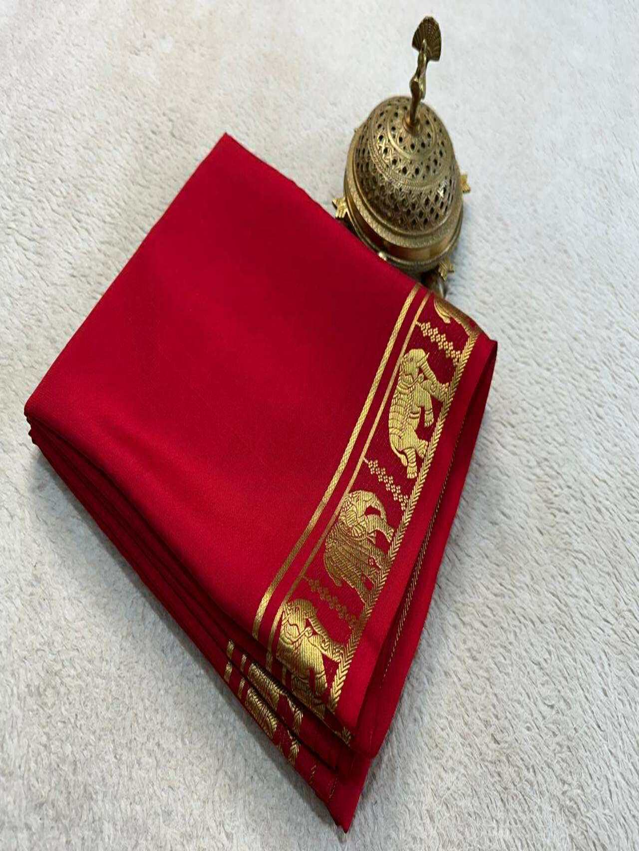 Elegant Semi Mysore Silk Sarees Traditional Beauty with Rich Zari Border