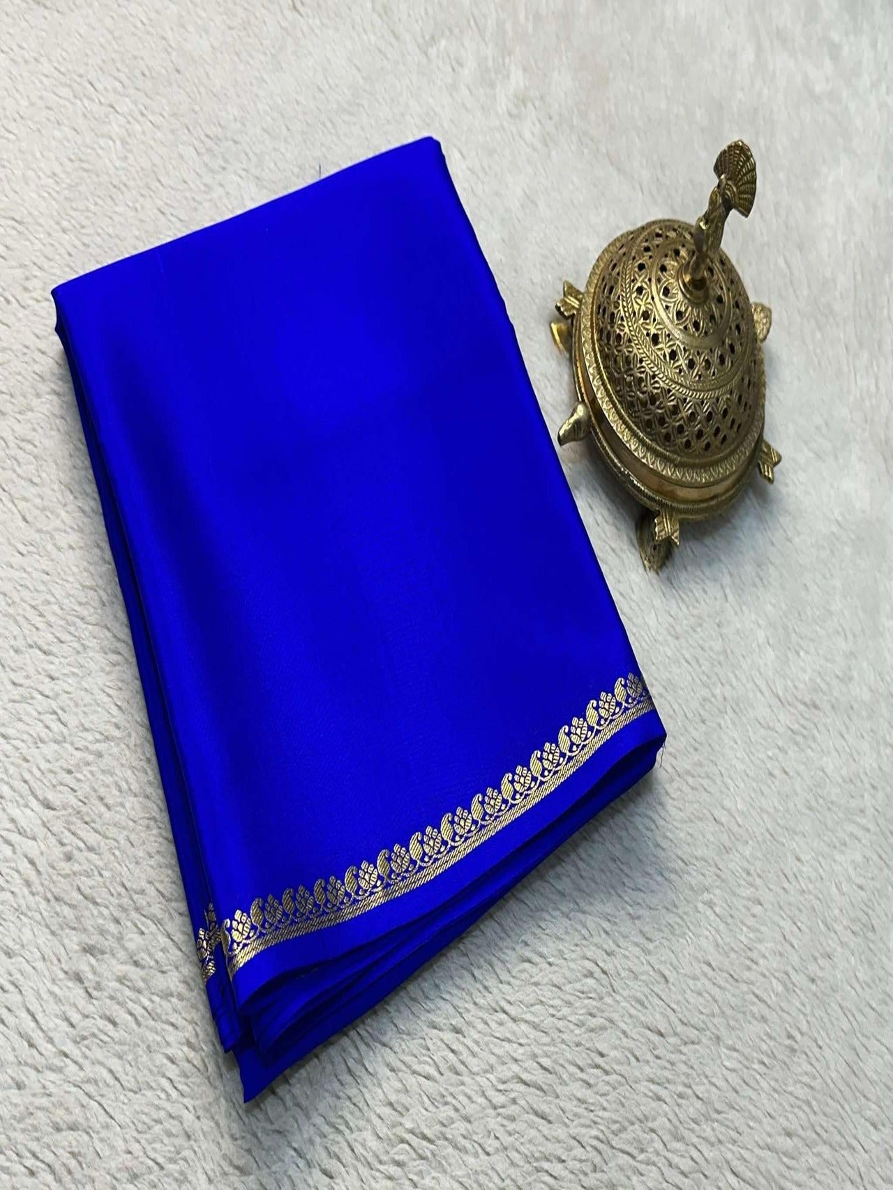 Premium Semi Mysore Silk Saree with Rich Zari Border