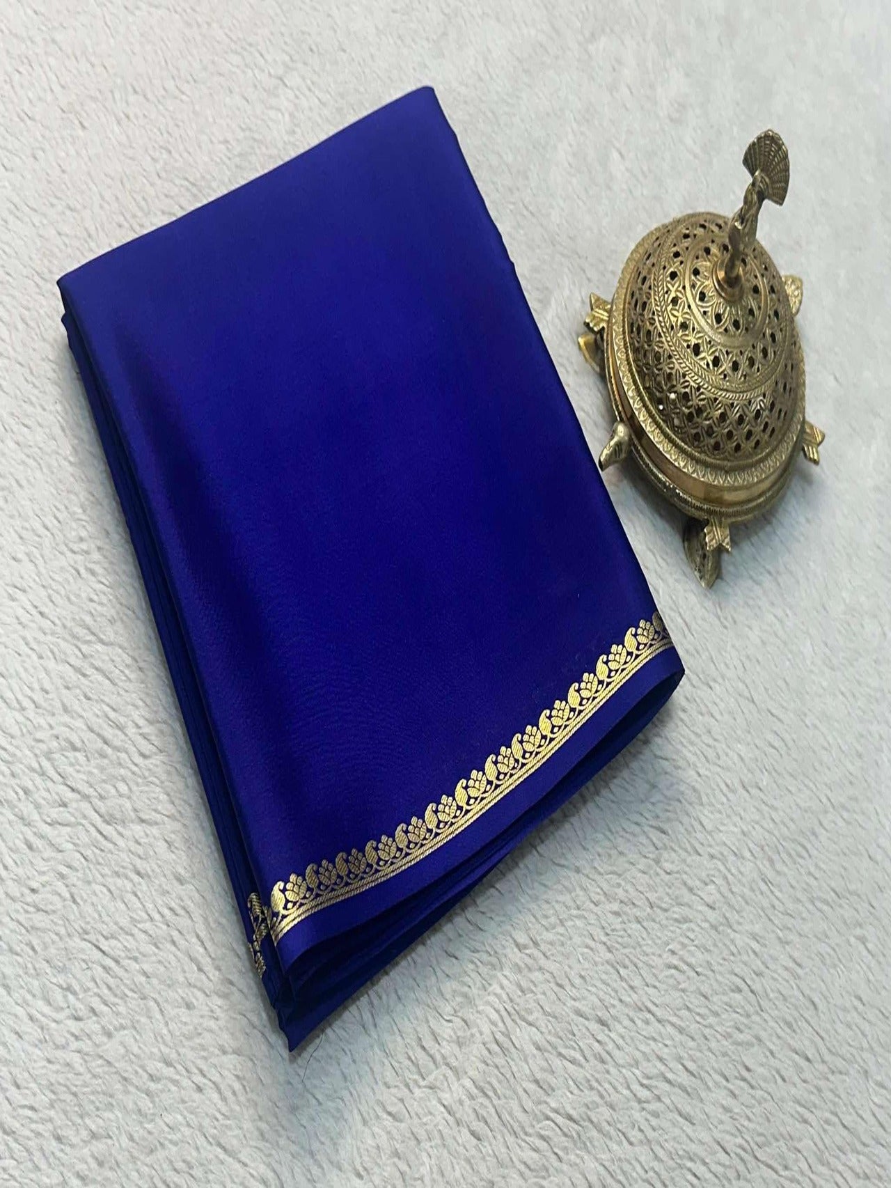 Premium Semi Mysore Silk Saree with Rich Zari Border