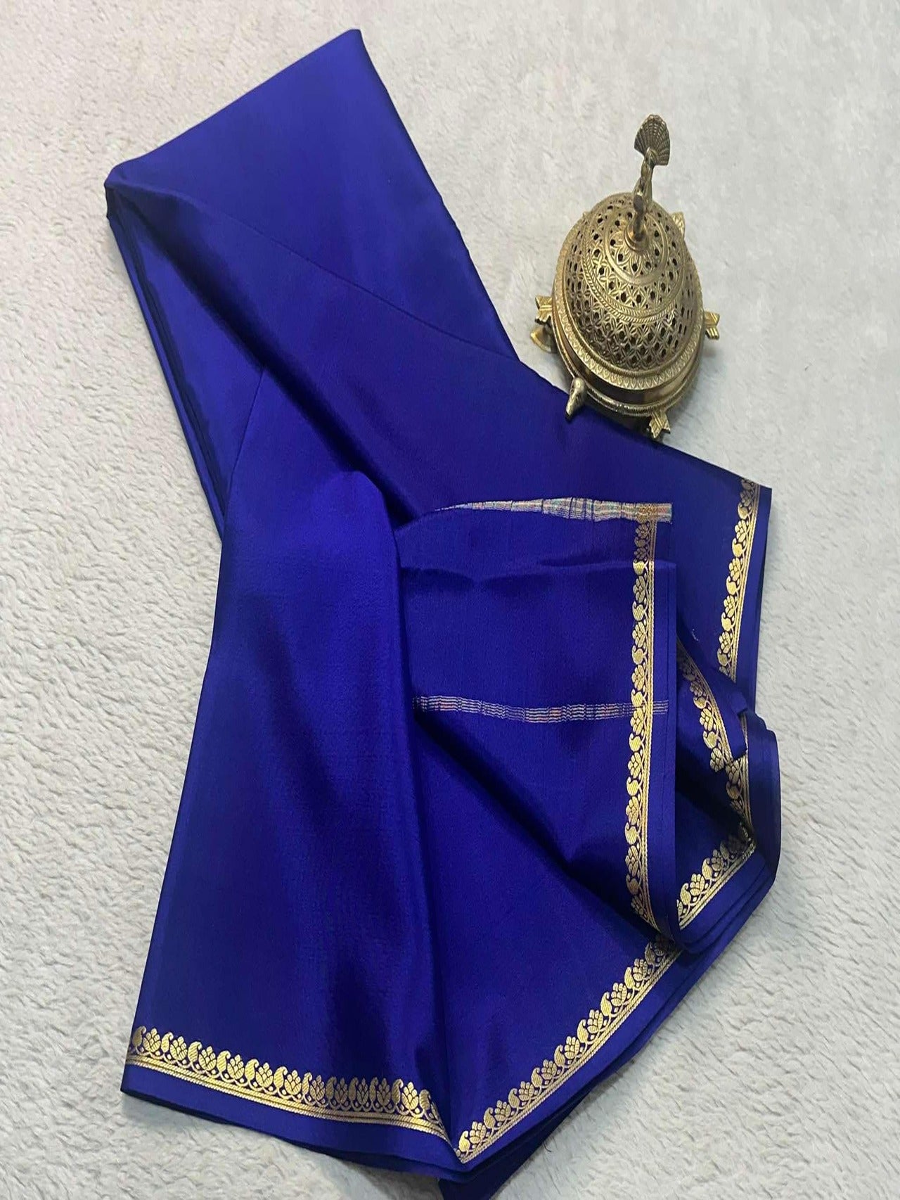 Premium Semi Mysore Silk Saree with Rich Zari Border