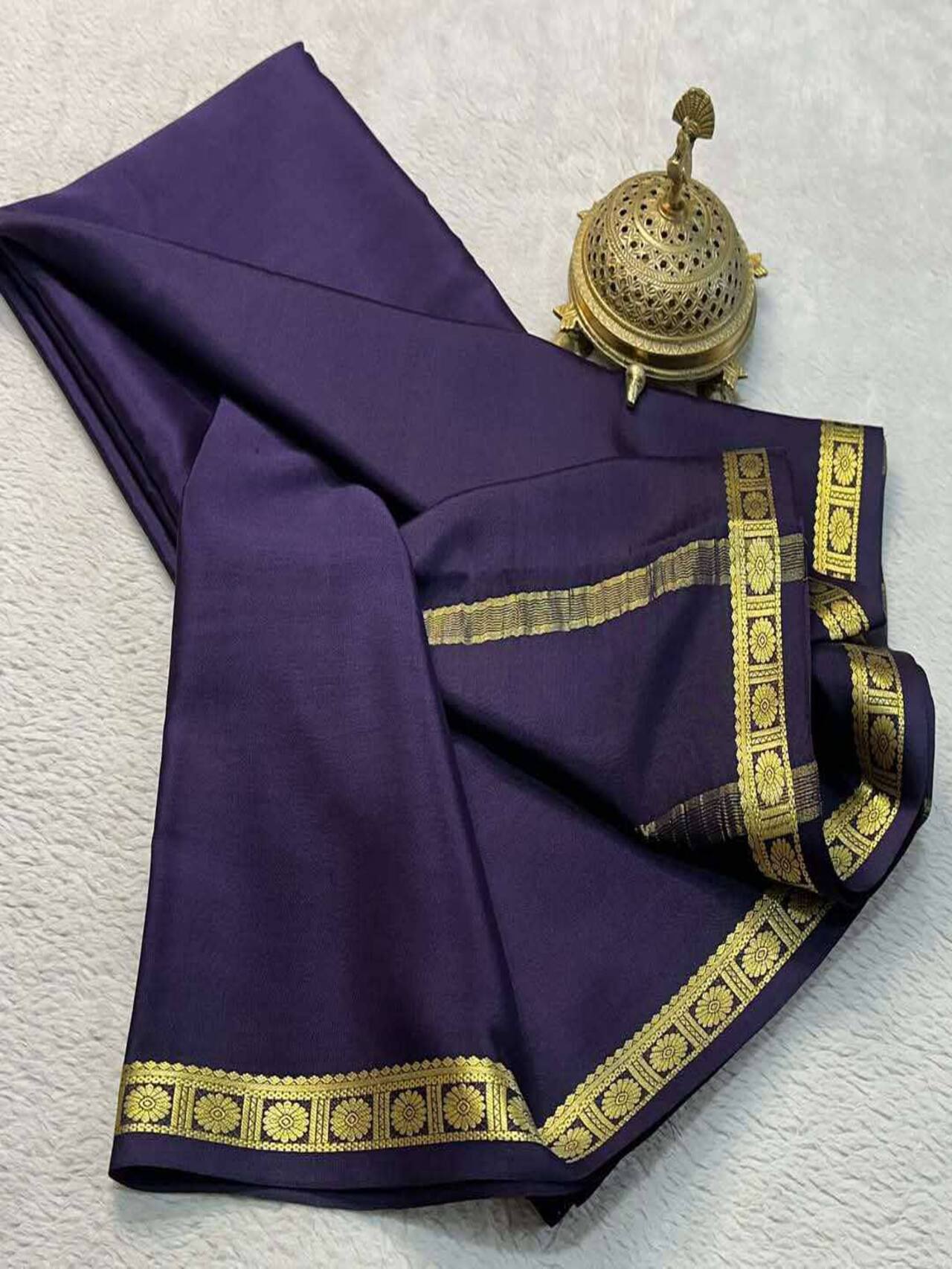 Soft & Elegant Mysore Cerep Silk Saree – Traditional Wear for Women