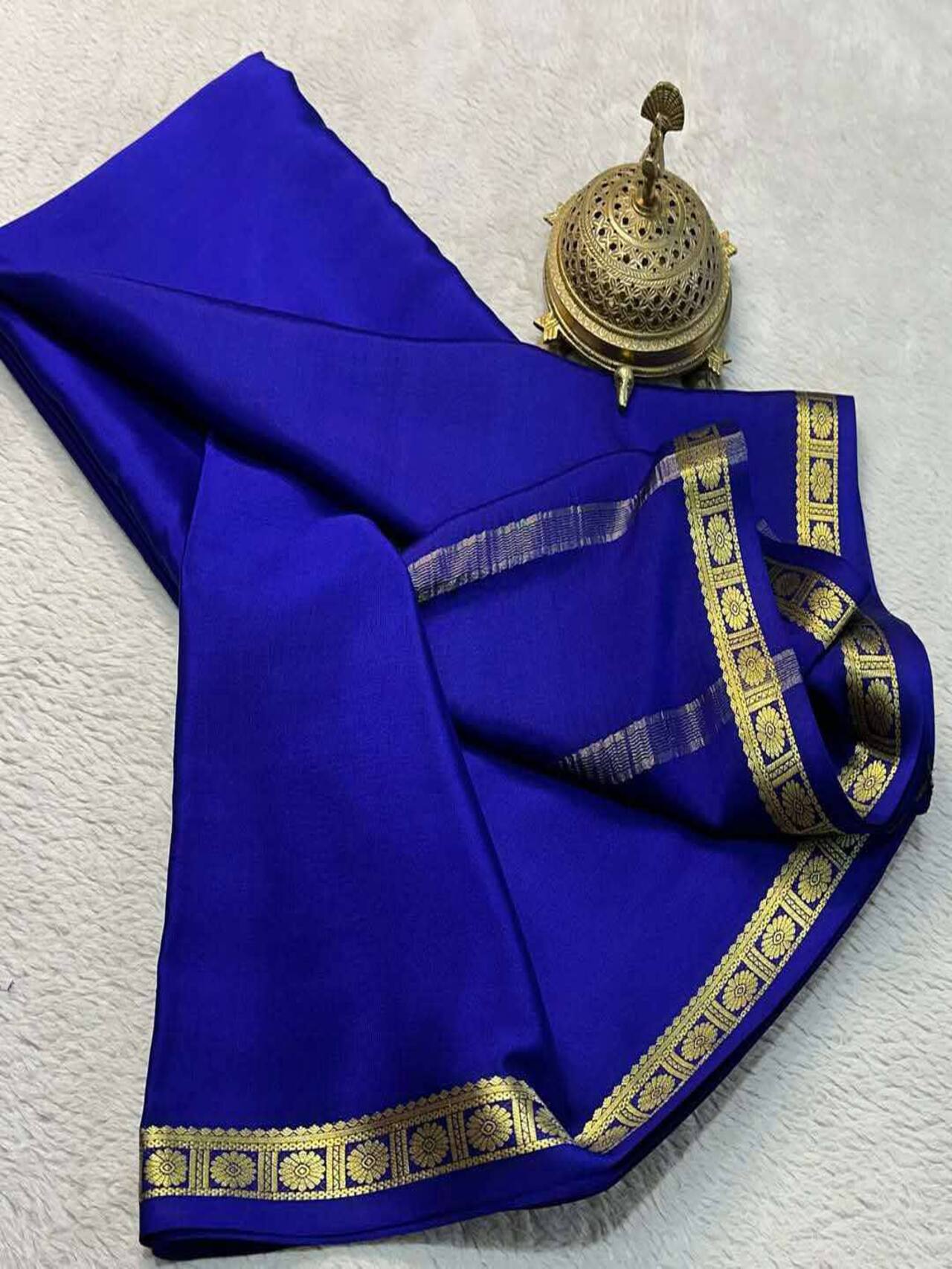 Soft & Elegant Mysore Cerep Silk Saree – Traditional Wear for Women