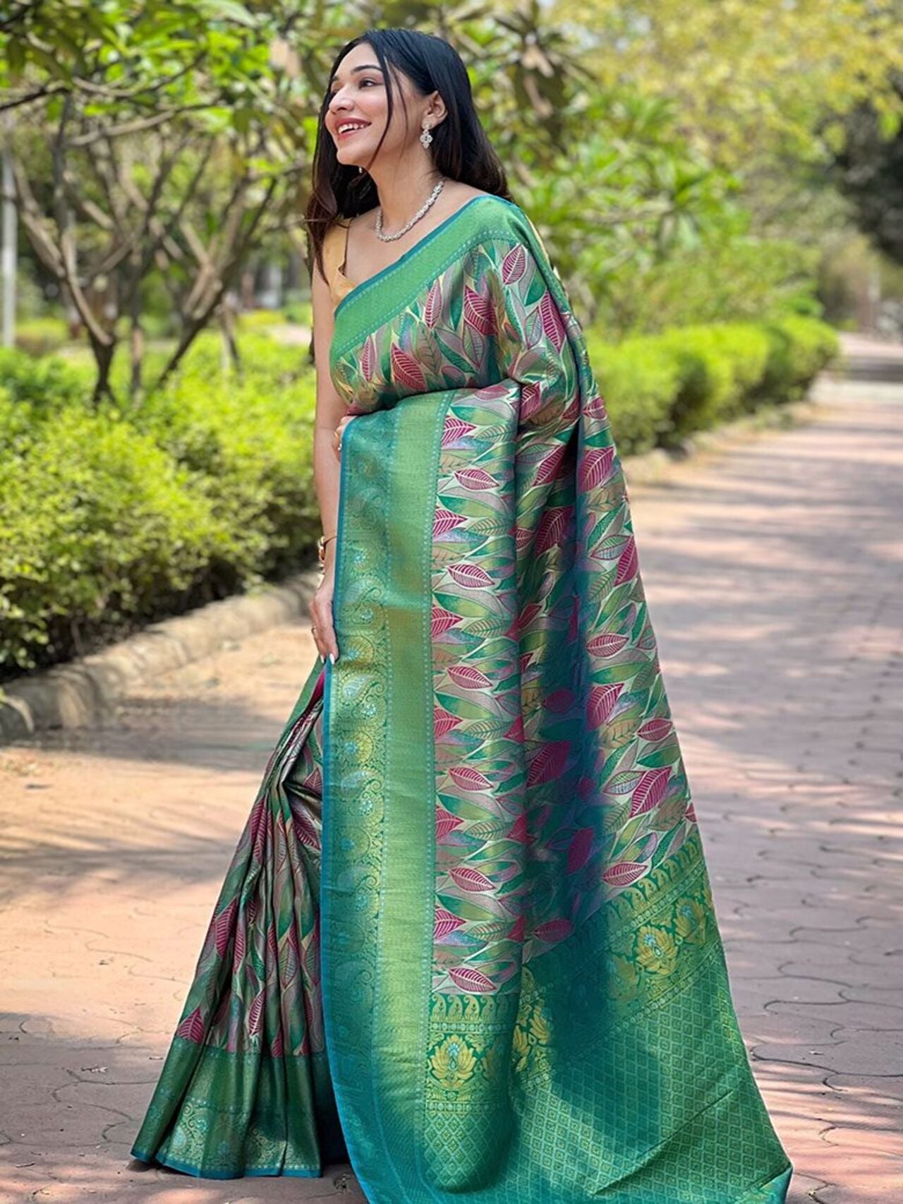 Premium Digital Print Silk Saree