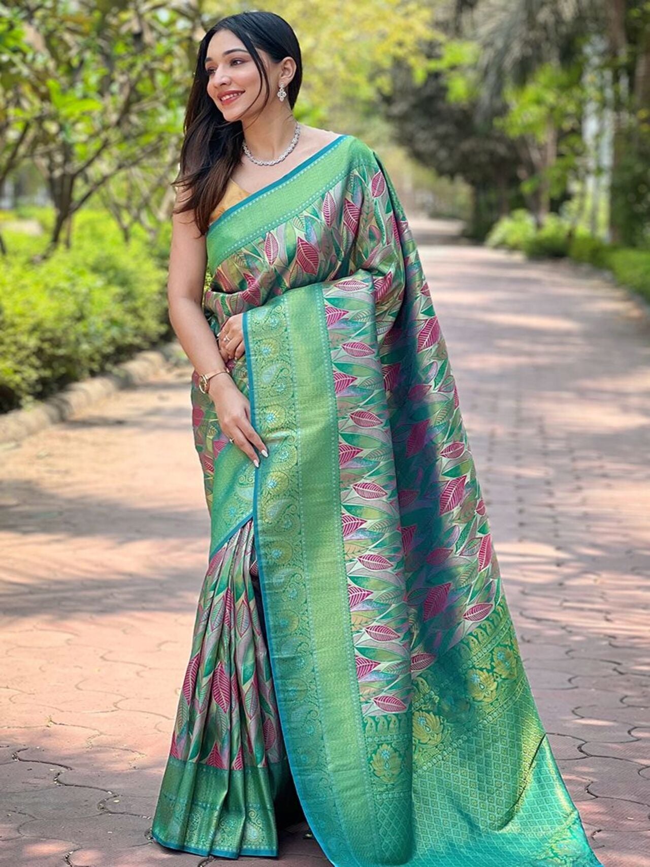 Premium Digital Print Silk Saree