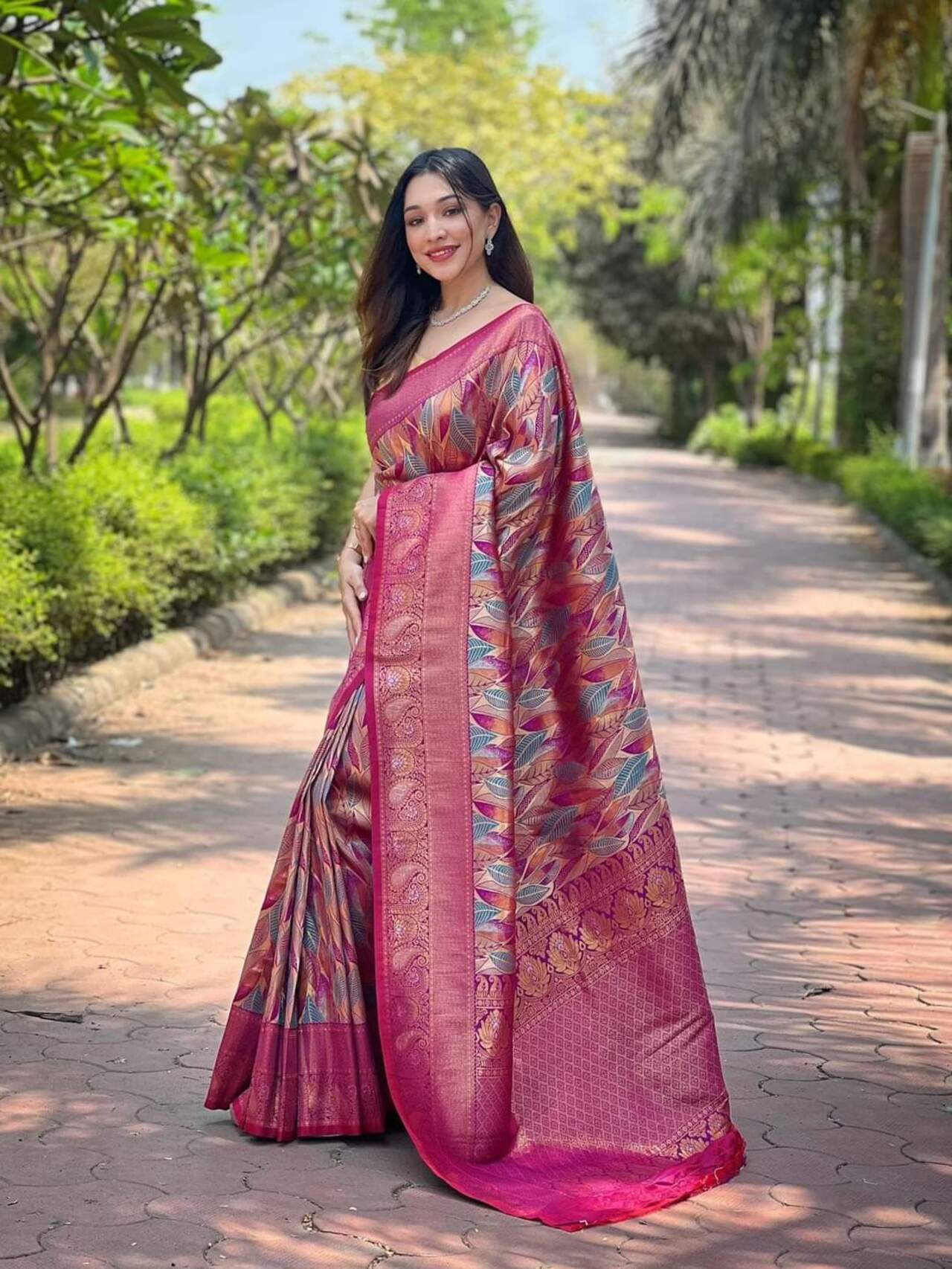 Premium Digital Print Silk Saree