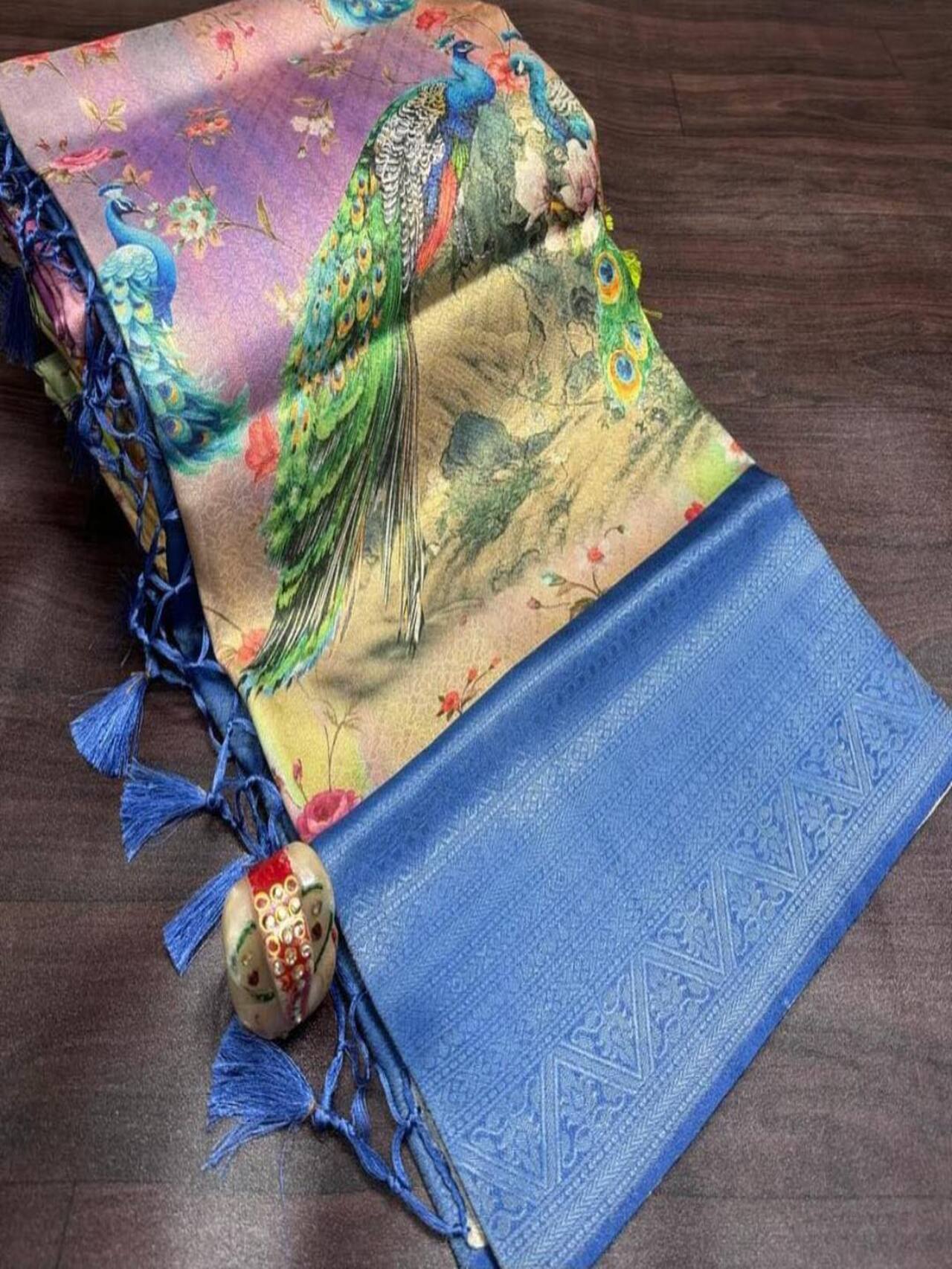 Trendy Digital Printed Softy Silk Saree