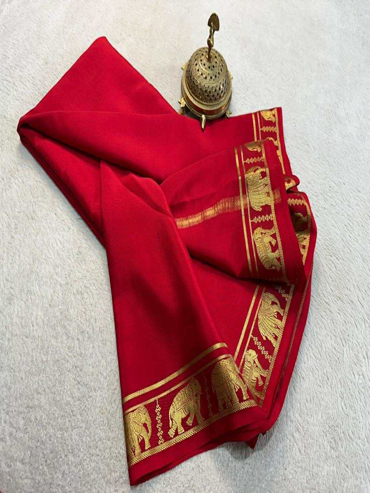 Elegant Semi Mysore Silk Sarees Traditional Beauty with Rich Zari Border