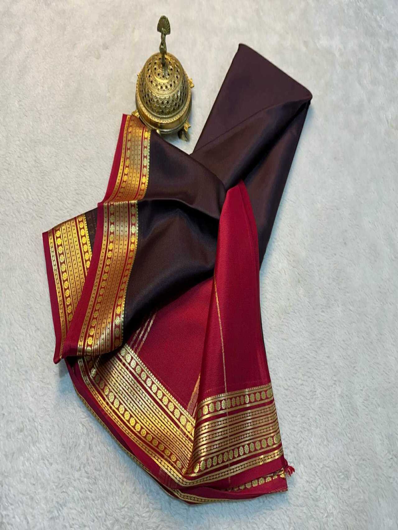 Mysore Crepe Silk Saree for Women Soft & Lightweight with Elegant Zari Work