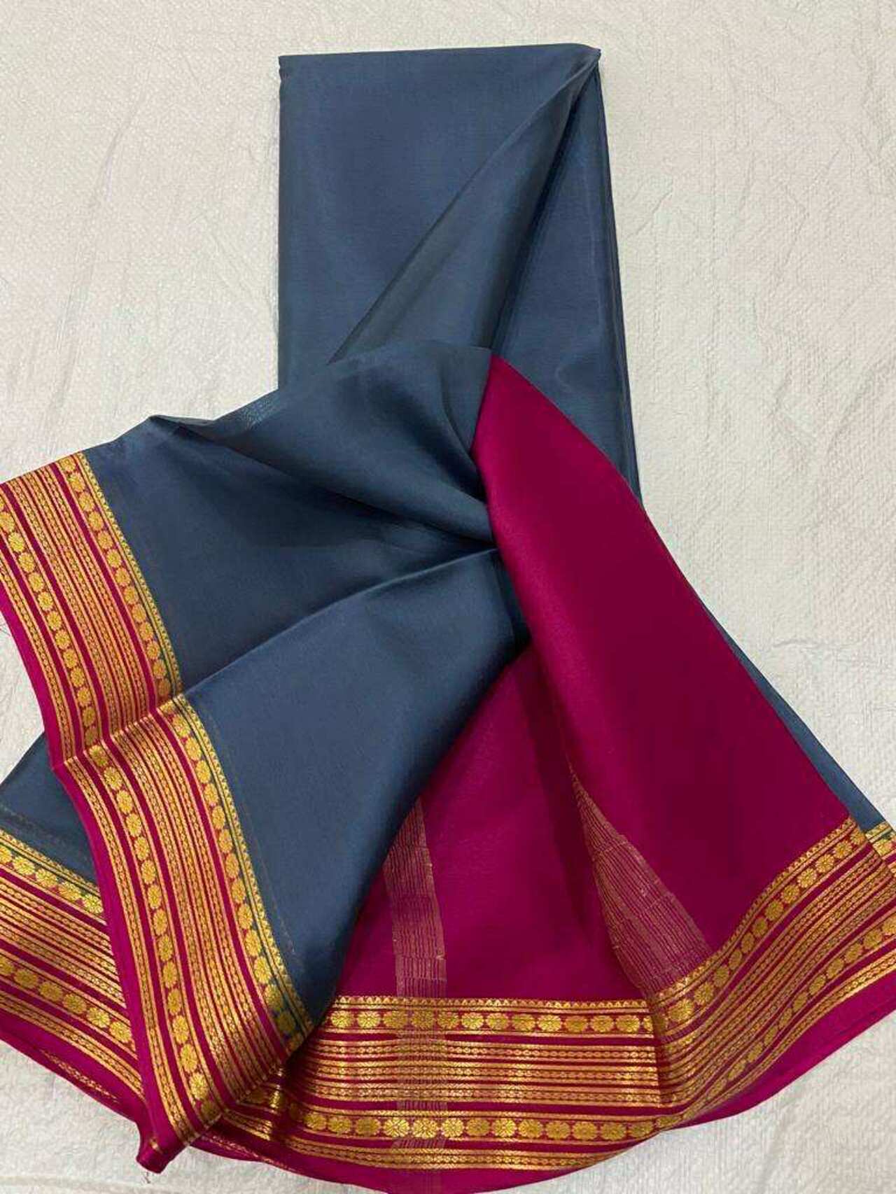 Mysore Crepe Silk Saree for Women Soft & Lightweight with Elegant Zari Work