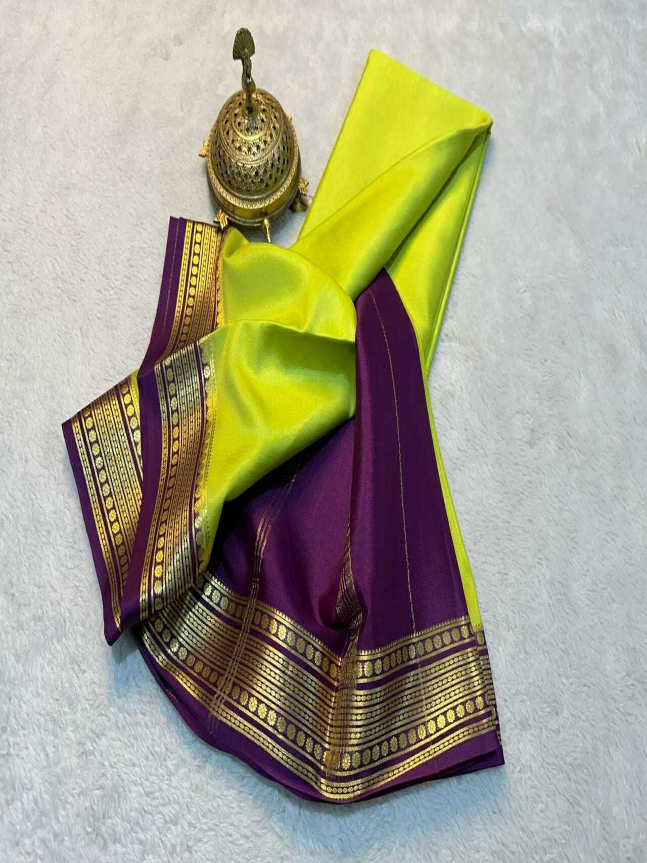 Mysore Crepe Silk Saree for Women Soft & Lightweight with Elegant Zari Work
