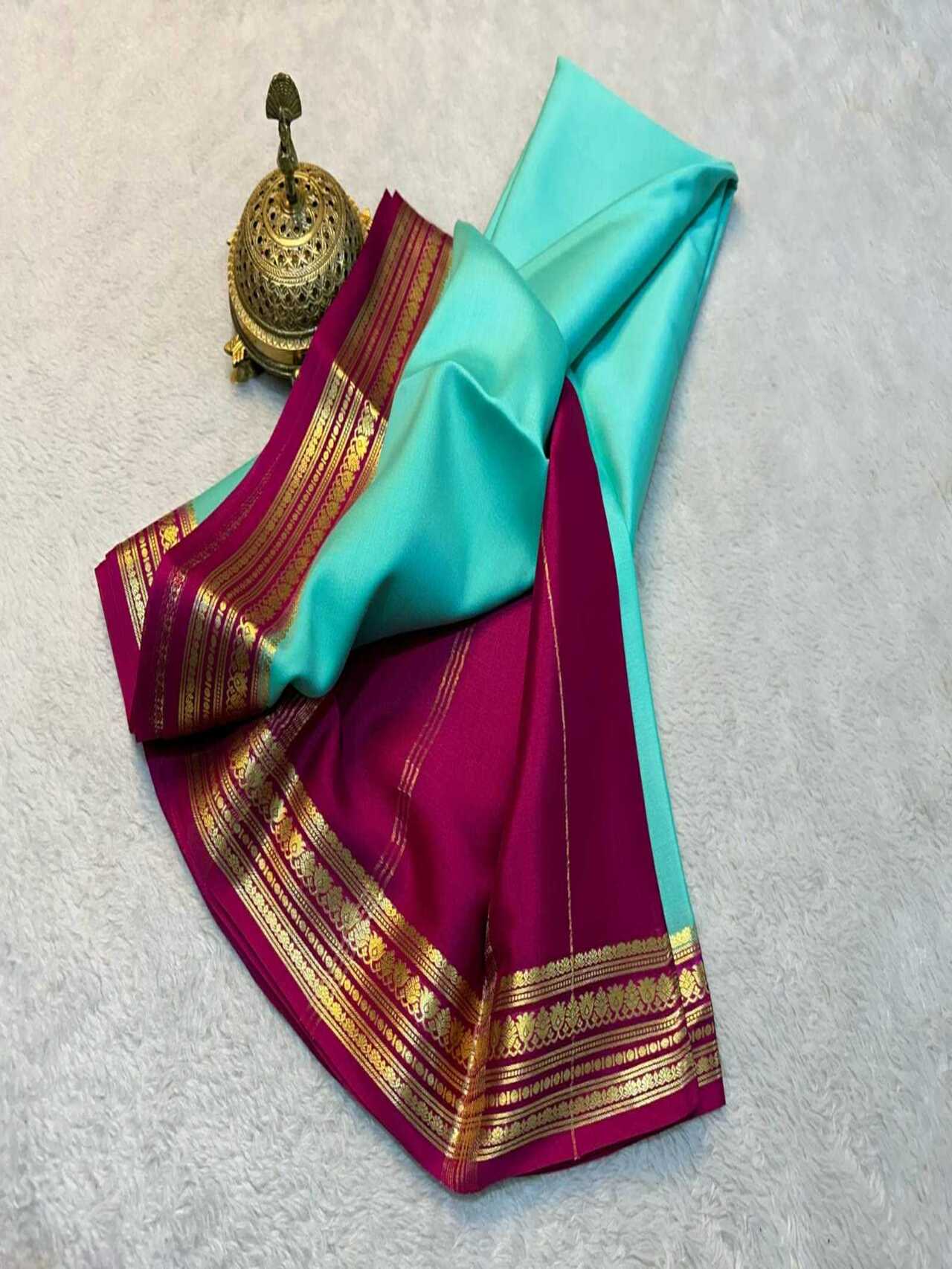 Mysore Crepe Silk Saree for Women Soft & Lightweight with Elegant Zari Work