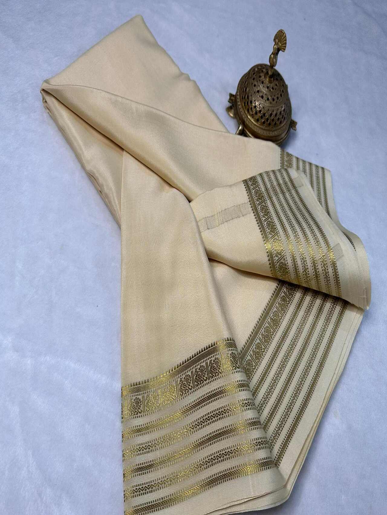 Classic Mysore Silk Saree with Beautiful Design Zari Border