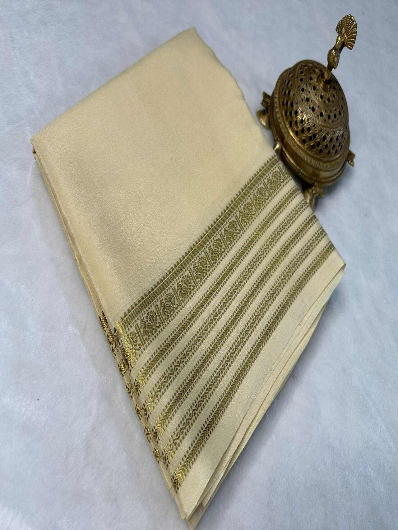 Classic Mysore Silk Saree with Beautiful Design Zari Border