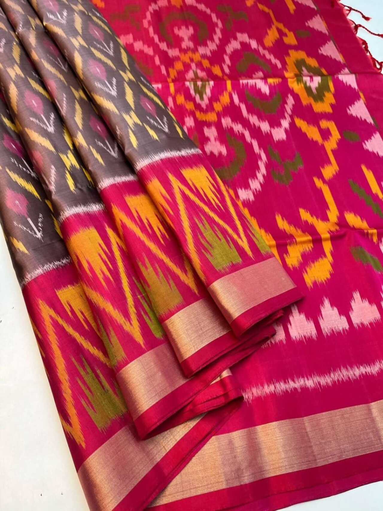 Handloom Design for Ikkat Print Saree