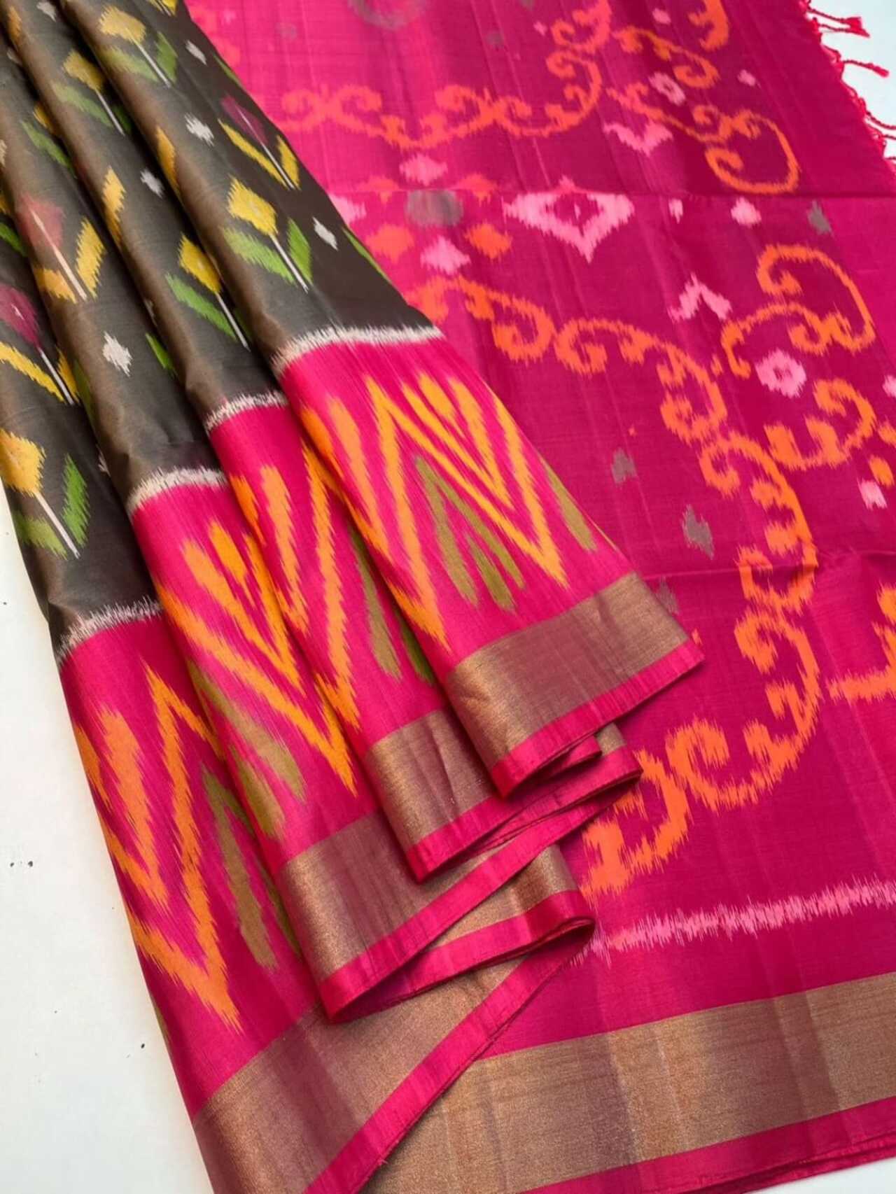 Handloom Design for Ikkat Print Saree