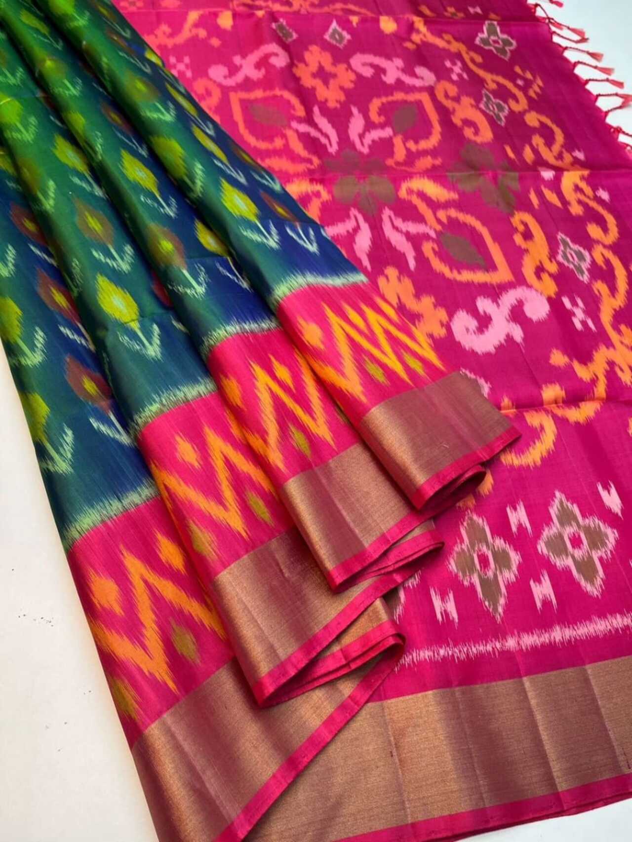 Handloom Design for Ikkat Print Saree