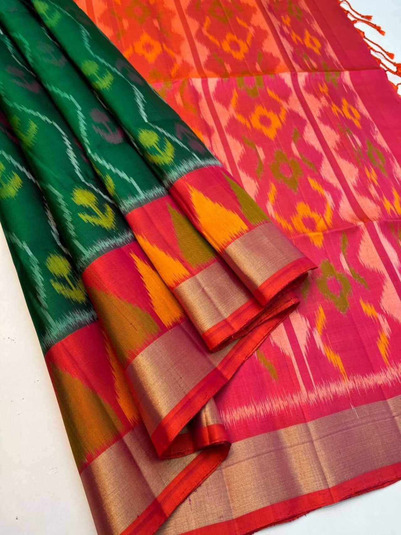 Handloom Design for Ikkat Print Saree