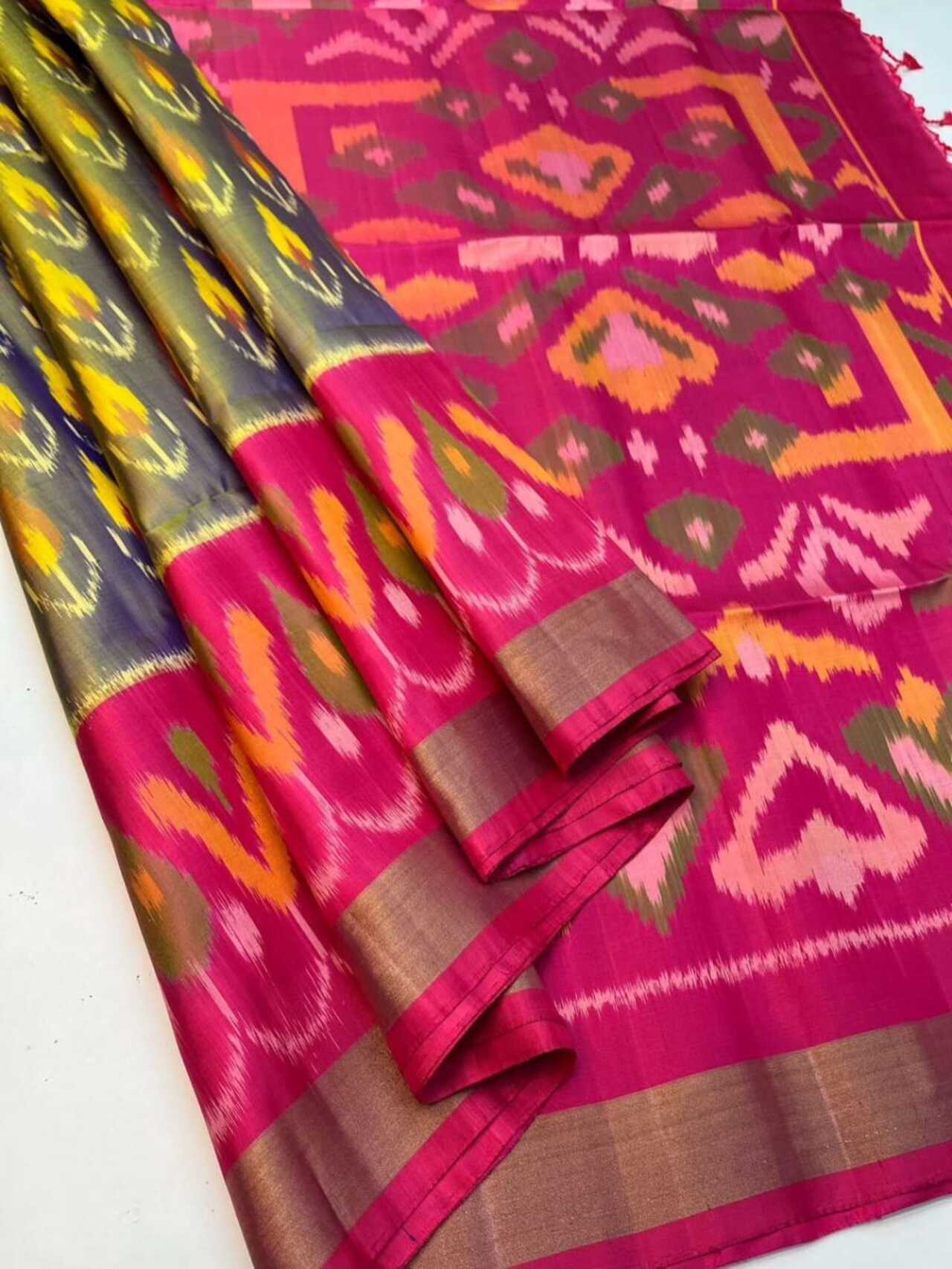 Handloom Design for Ikkat Print Saree