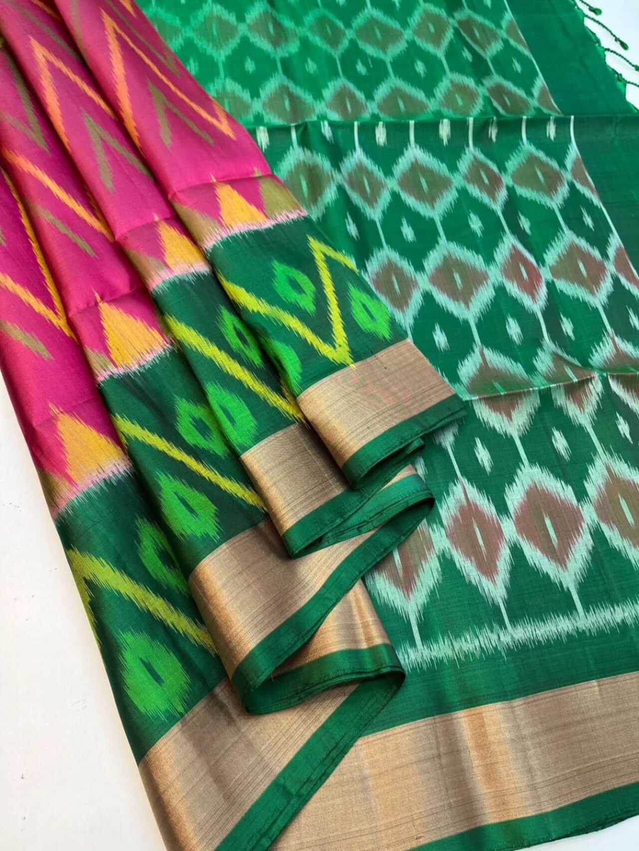 Handloom Design for Ikkat Print Saree