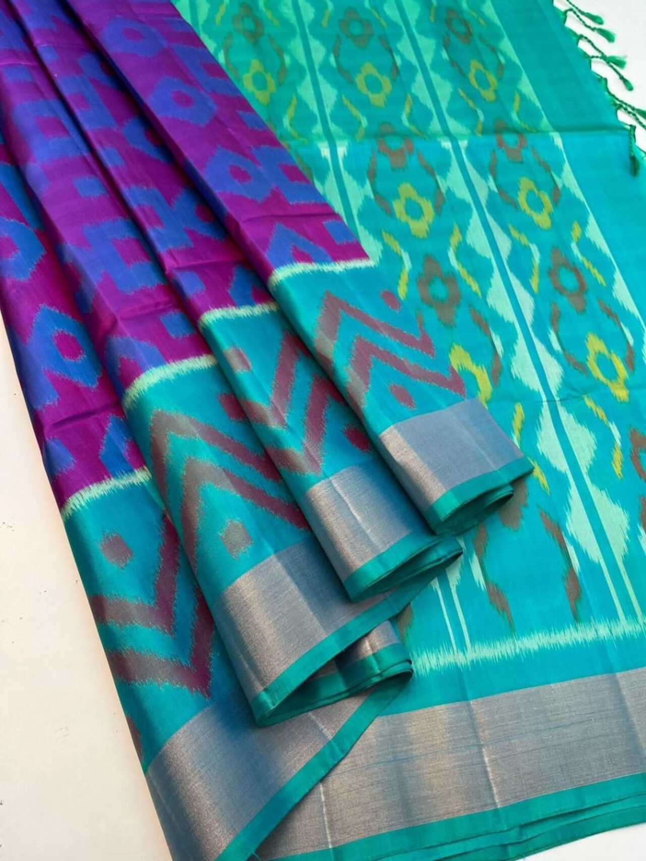 Handloom Design for Ikkat Print Saree