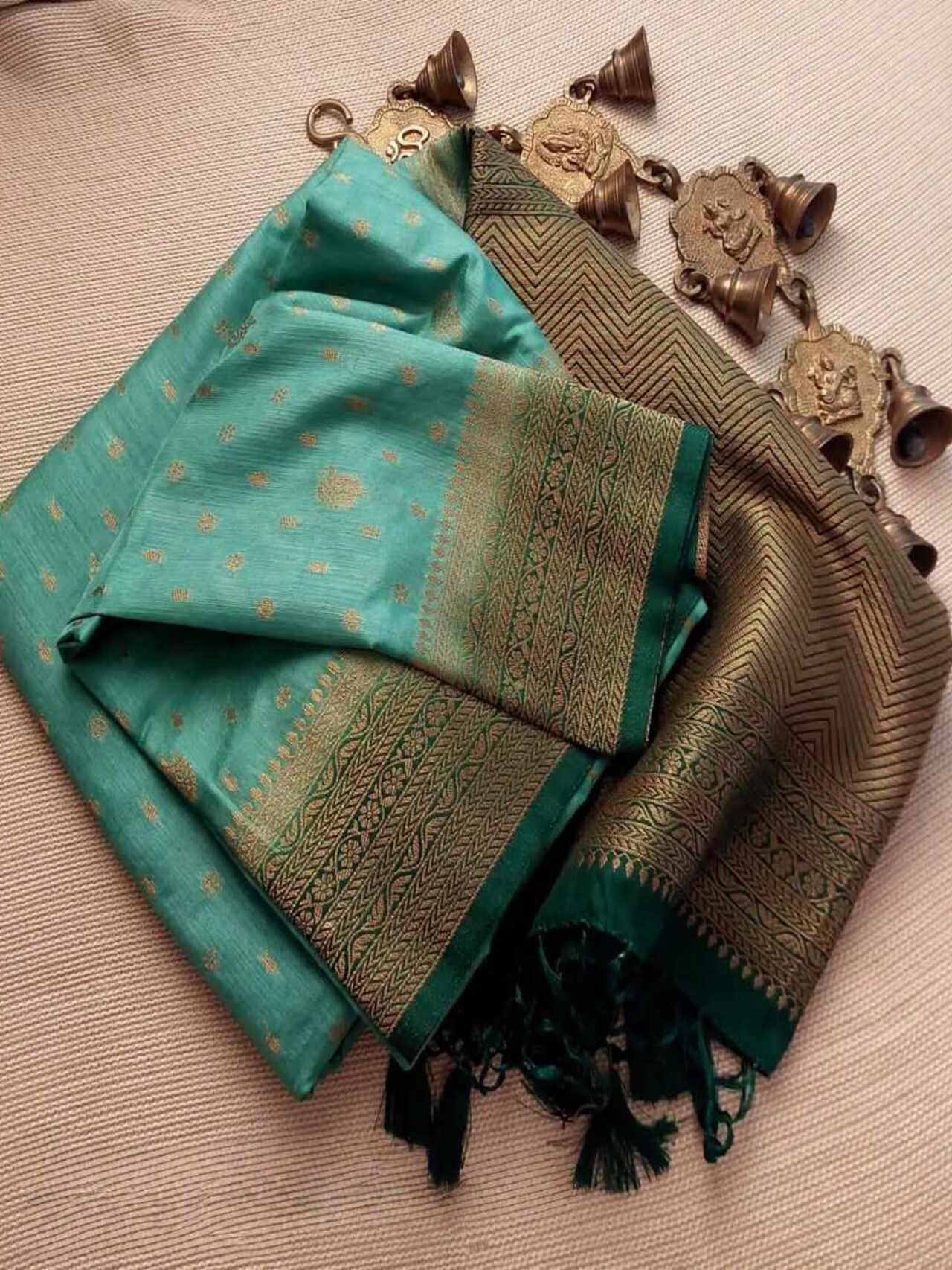 Rich Tradition Banarasi Mulberry Soft Silk Saree | Rama