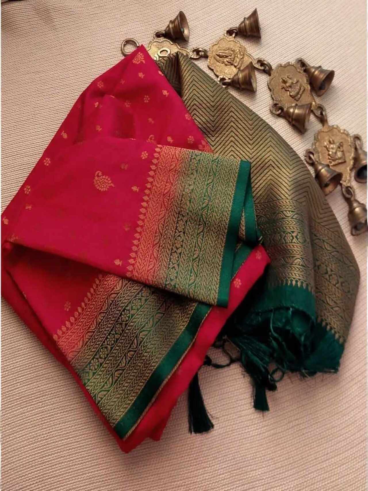 Rich Tradition Banarasi Mulberry Soft Silk Saree | Red