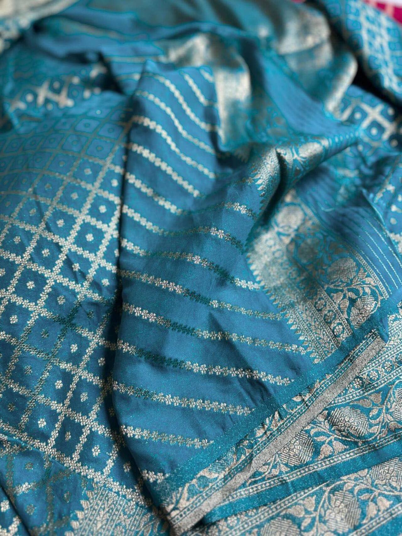 Premium Banarasi Silk Saree with Stunning Zari Accents | SKYBLUE