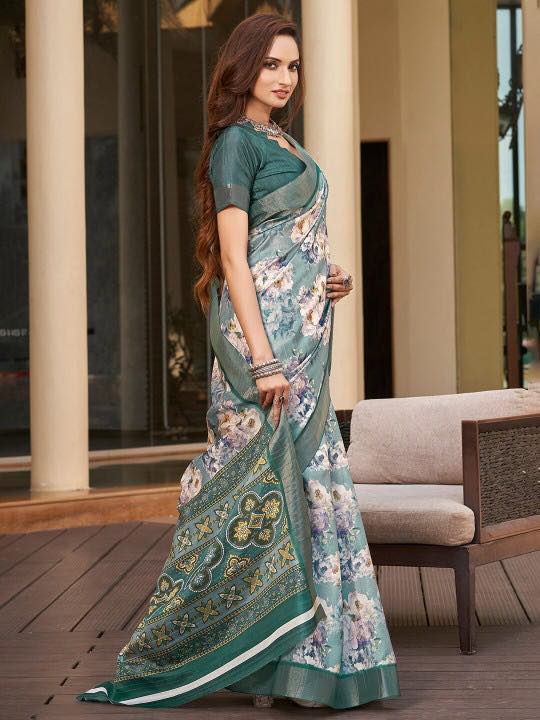 Kotha Zari Digital Printed Saree | RAMA