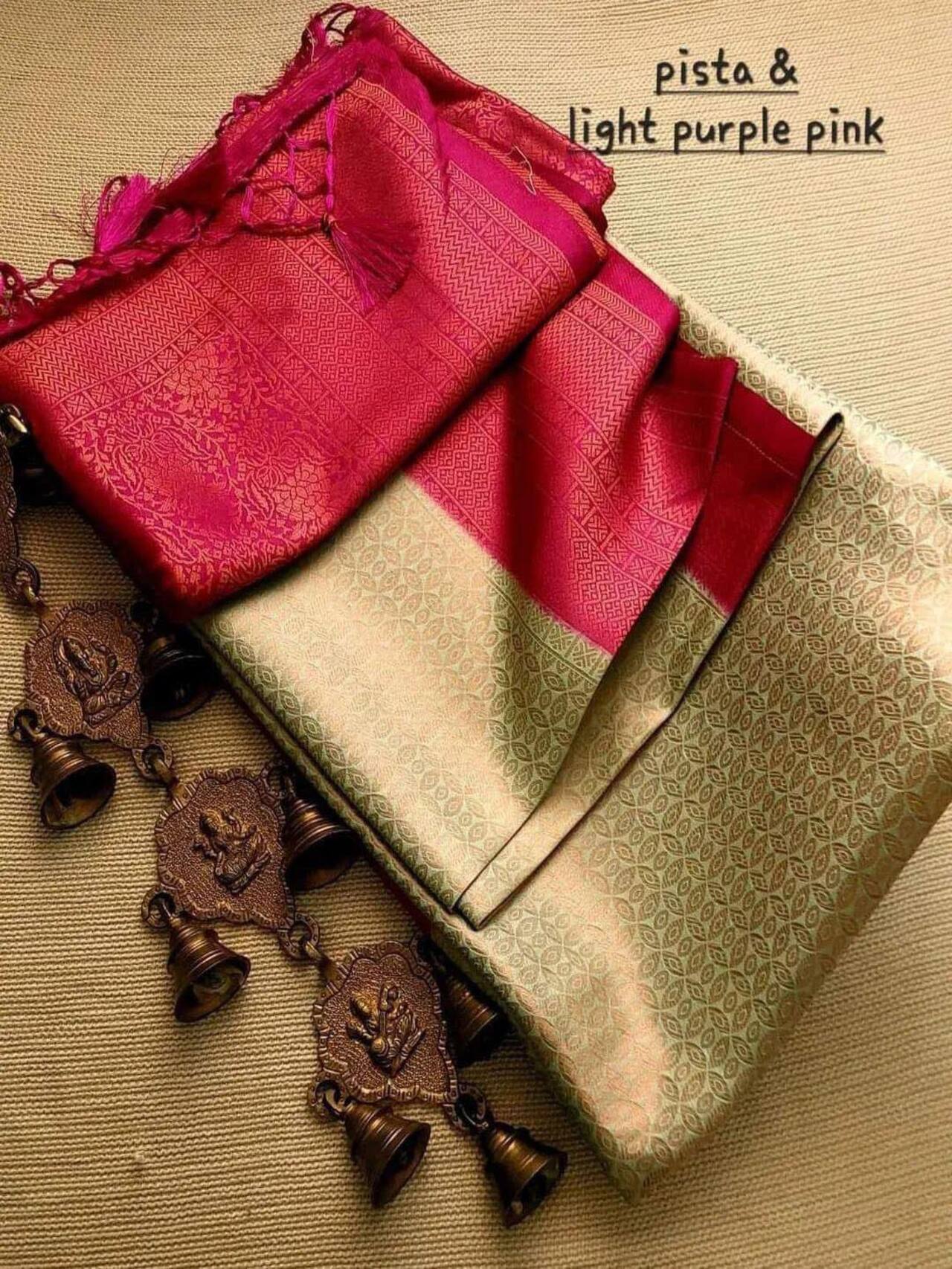 Premium Softy Silk Saree | PISTA-PINK