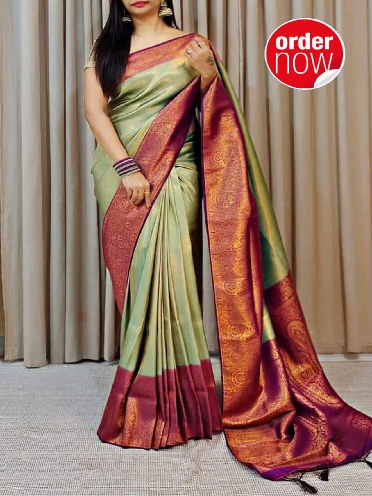 Authentic Soft Banarasi Silk Saree | PISTA