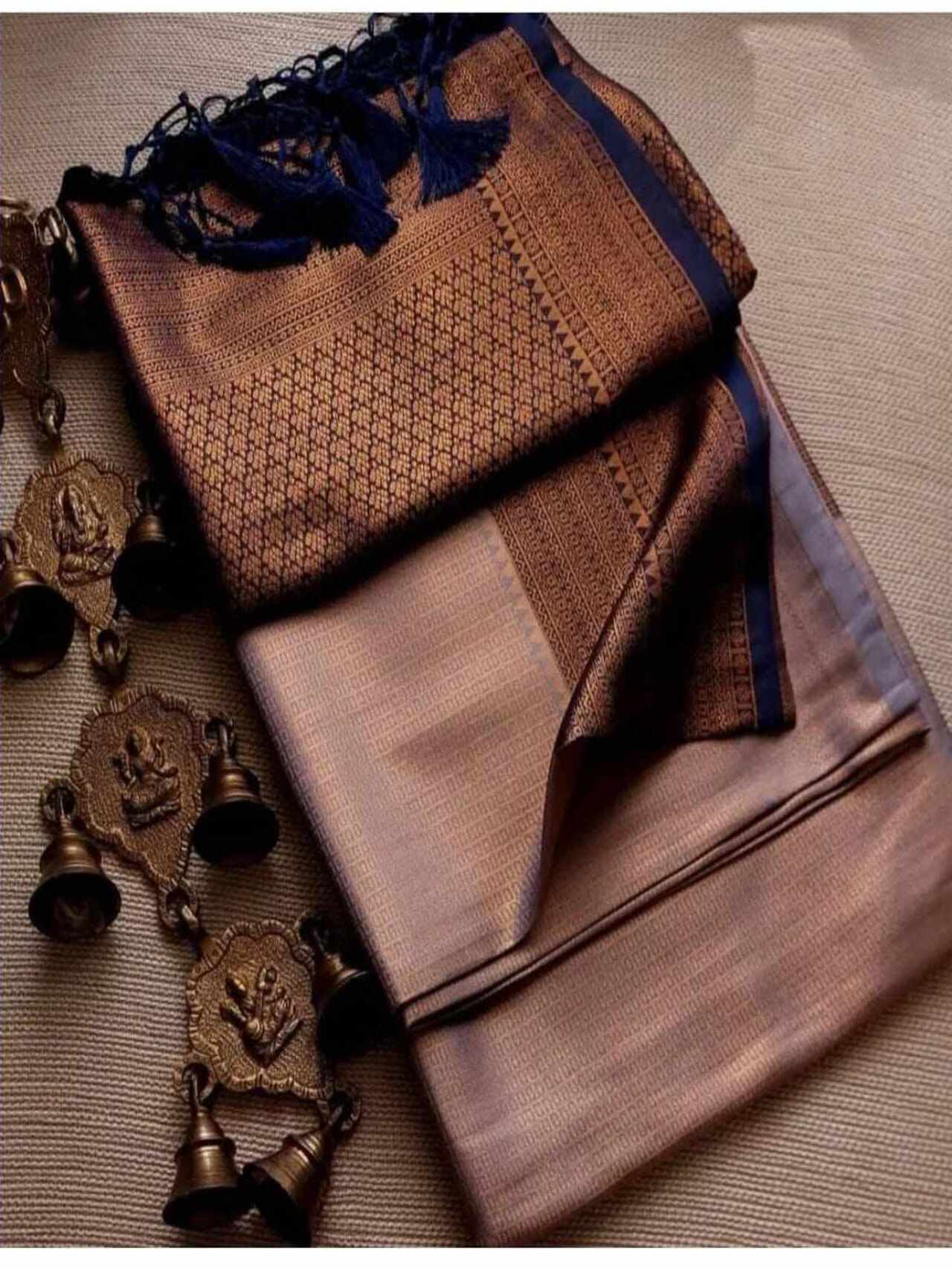 Smooth Softy Silk Saree | GREY-BLUE