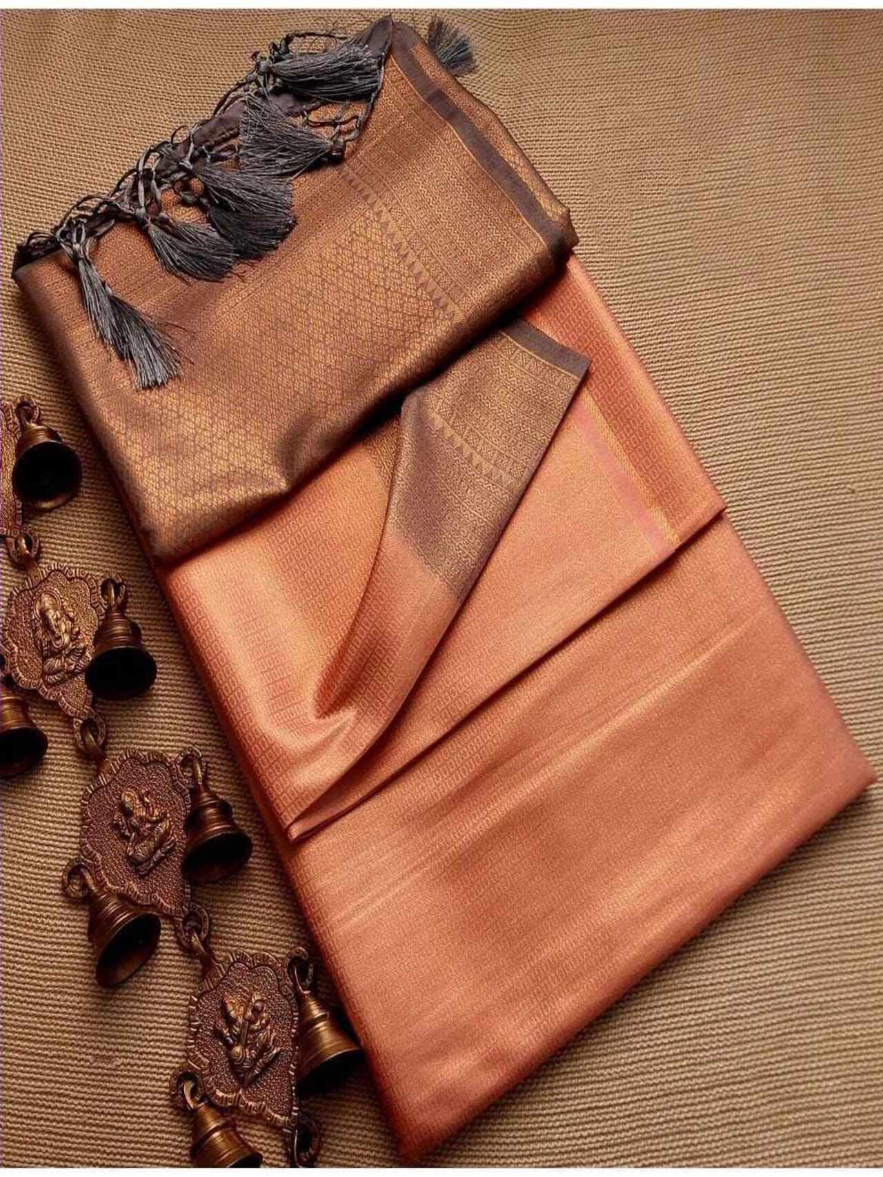 Smooth Softy Silk Saree | PEACHGREY