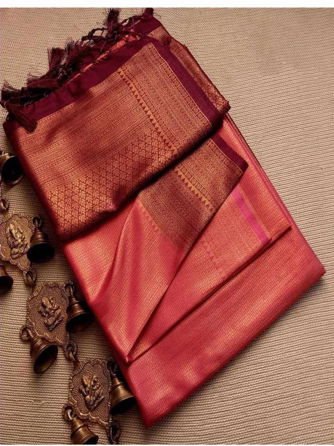 Smooth Softy Silk Saree | RED-MAROON