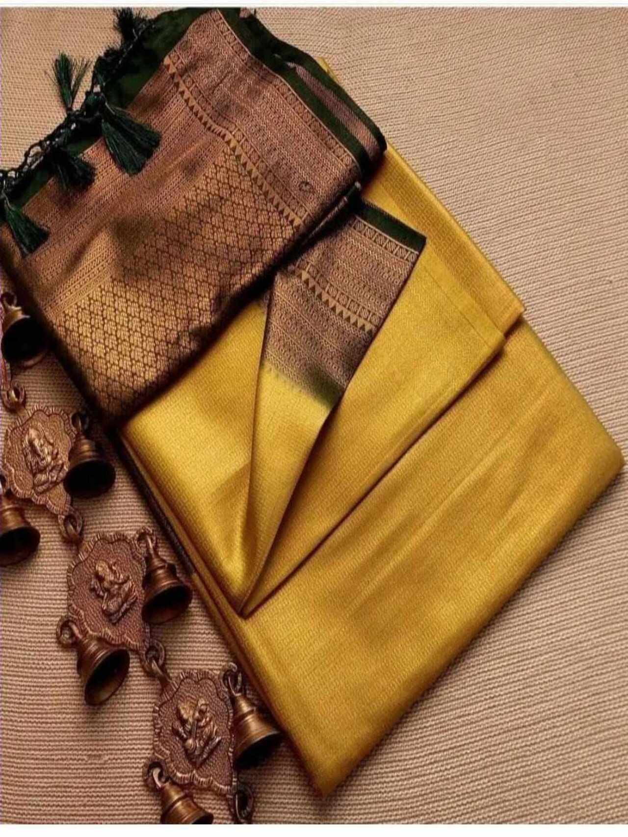 Smooth Softy Silk Saree |YELLOW-GREEN